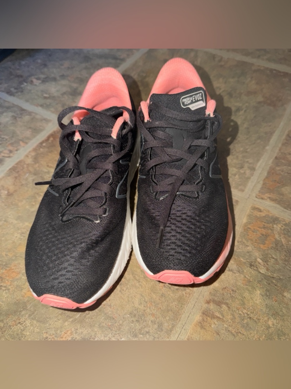 New Balance Women's Black and Coral Athletic Running Shoes
